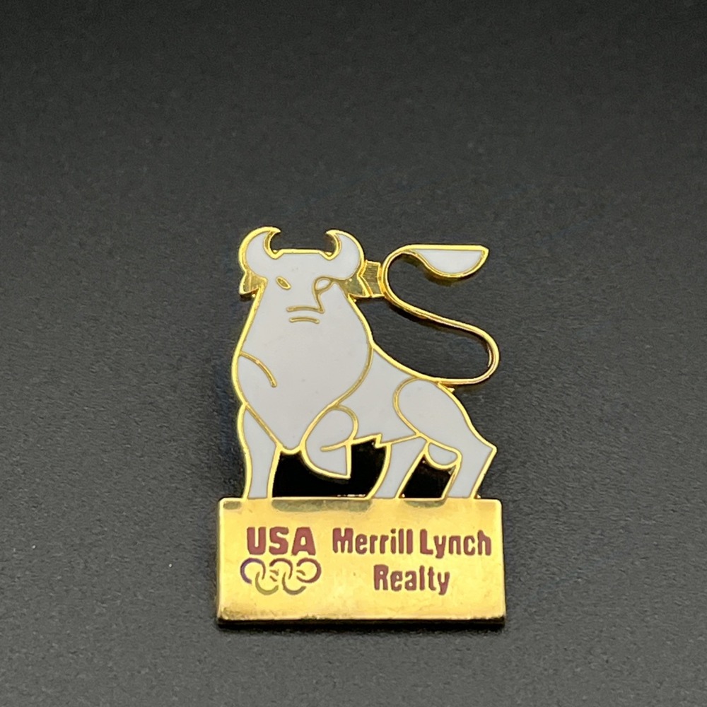 Vintage Olympic Games Merrill Lynch Realty Team USA Sponsor Lapel Hat Pin